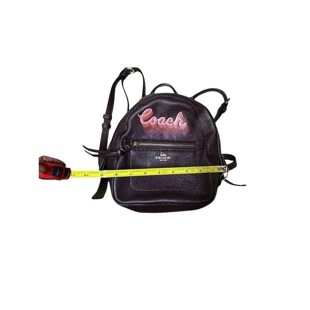 Coach Andi Mini Backpack Burgundy With Pink Glitter Spell Out